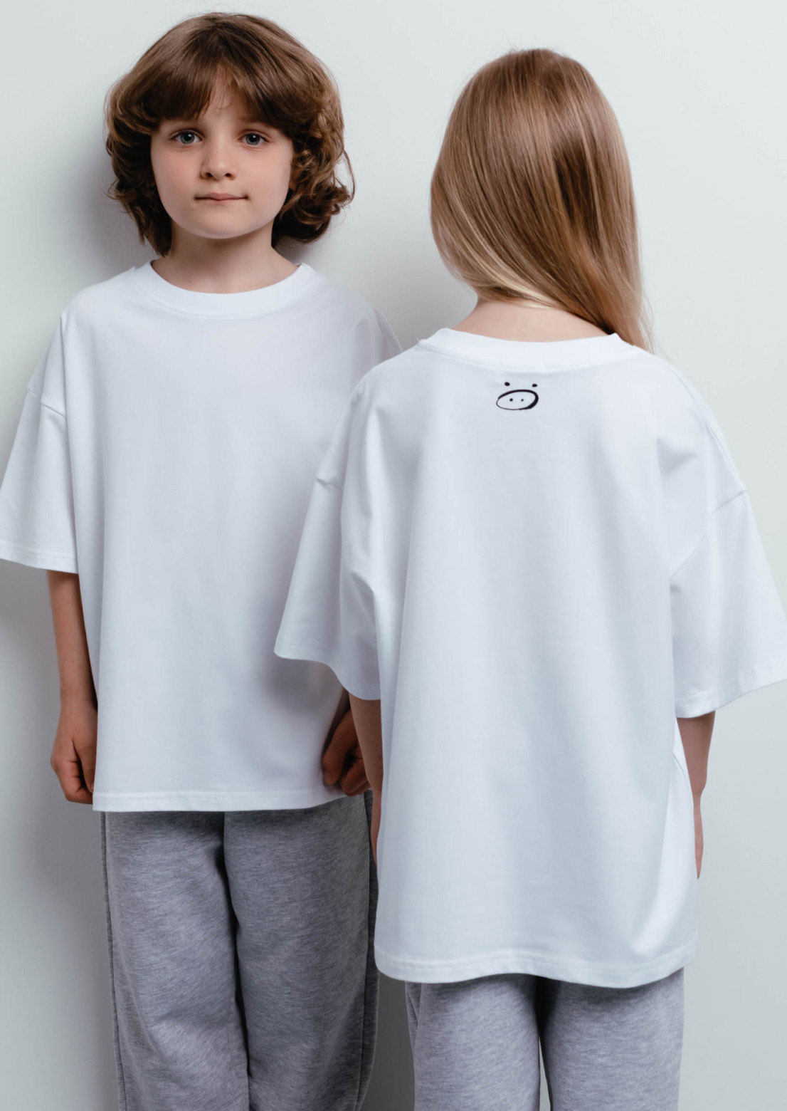 Children's white oversize T-shirt